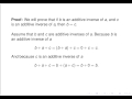 additive inverses are unique in the integers