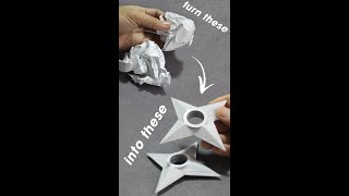 Realistic Paper Ninja Star (Shuriken) throwing - Full DIY tutorial in my channel