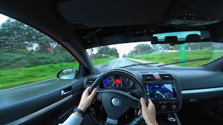 Rain + Semi Slick | Golf GTI Mk5 | POV Drive Exhaust Sound [4K]