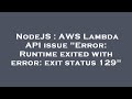 NodeJS : AWS Lambda API issue 