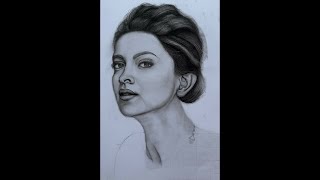 Deepika Padukone neck drawing with charcoal