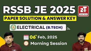 RSSB JE Electrical B Tech Paper Answer Key 06 Feb ZONETECH