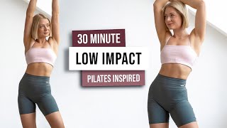 30 MIN PILATES INSPIRED Low Impact Full Body Workout - No Equipment, Follow Along Style