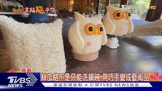 不只洗碗用!菜瓜布變藝術品 飛龍維妙維肖｜TVBS新聞 @TVBSNEWS02