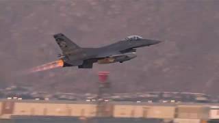 F-16 Full Afterburner Scramble Takeoffs