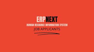 ERPNext HRIS Job Applicants
