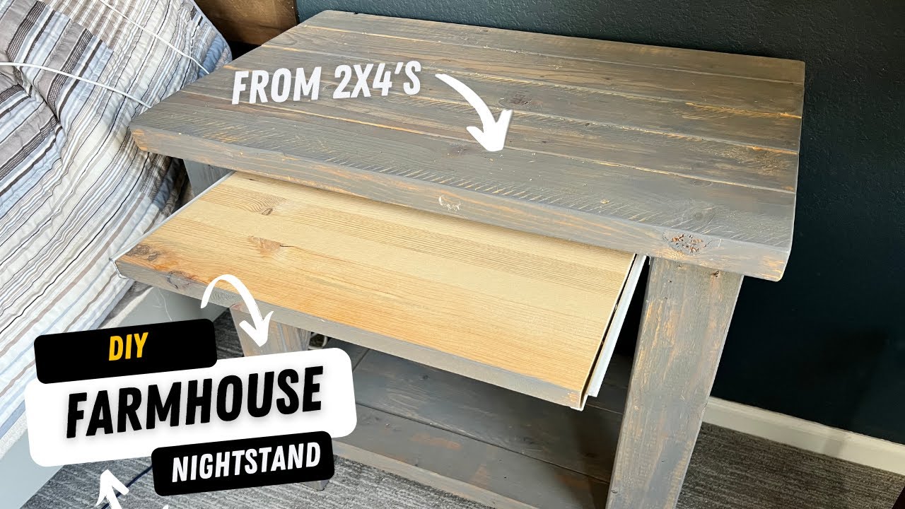Diy Farmhouse Nightstand Built With Upcycled 2x4 S Youtube
