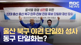 야권 단일화 울산 동구는? (2024.03.25/뉴스데스크/울산MBC)