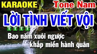 Karaoke Lời Tình Viết Vội Nhạc Sống Tone Nam Am | Huỳnh Lê