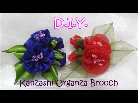 D.I.Y. Kanzashi Organza Brooch - Tutorial | MyInDulzens D.I.Y. Kanzashi Organza Brooch - Tutorial | MyInDulzens