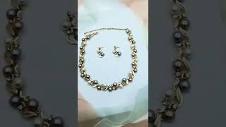 Jewelery collection Pearl Necklace Designs 2023 #gold #pearl #jewelry #hoop #tahiti  #viral #shorts