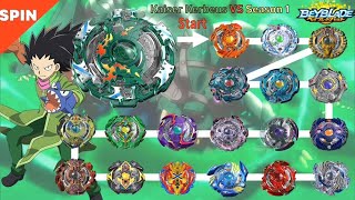 Beyblade Burst Kaiser Kerbeus VS ALL Season 1 marathon battle 베이블레이드 버스트 카이저 케르베우스 VS 시즌1 마라톤 배틀