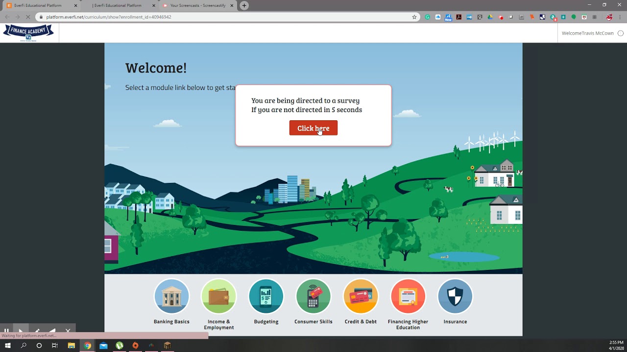 Everfi Sign On And Module Selection Youtube