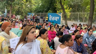 Guest faculty assistant professors staged a sit-in protest at Chief Minister House Sangrur