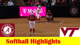 #12 Virginia Tech vs #15 Alabama Softball Game Highlights, March 22 2024