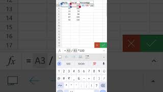 How to quickly calculate percentage in excel from mobile phone l office 365 l marksheet l