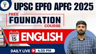 UPSC EPFO APFC 2025 | Free Foundation Class | DAY-15 | General English | Success Tree