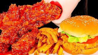 KFC 징거버거 블랙라벨치킨 먹방 ASMR KFC SPICY FRIED CHICKEN ZINGER BURGER MUKBANG EATING SOUNDS | ZOEY ASMR