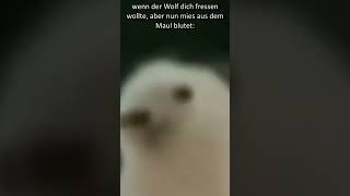 wenn der Wolf dich fressen wollte, aber nun mies aus dem Maul blutet