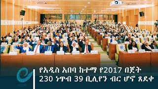 የአዲስ አበባ ከተማ አስተዳደር የ2017 በጀት 230 ነጥብ 39 ቢሊየን ብር ሆኖ ጸደቀ