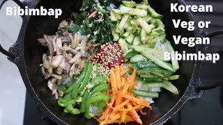 Korean Veg or Vegan Bibimbap - How to make veg bibimbap at home?- Korean Vegetarian Recipe #BTSArmy