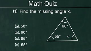 Can You Solve 7th Grade Math Angles of Triangle Test| Math Quiz