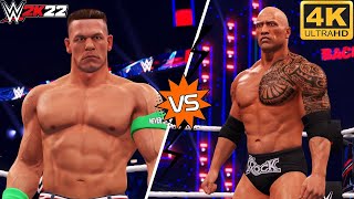 The Rock VS John Cena - Full Match!!❤| WWE 2K22🖤