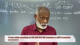 Utility function || Indifference curve || MRSxy || NTA-UGC NET/JRF Economics ||  Call-9910569227