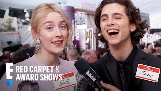 Saoirse Ronan & Timothee Chalamet Talk Names Being Butchered | E! Red Carpet & Award Shows