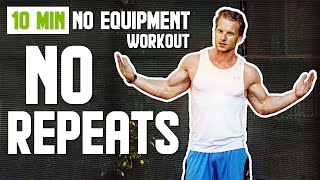 10 Minute Full Body No Equipment HIIT Workout Circuit (NO REPEAT FOLLOW ALONG) | LiveLeanTV