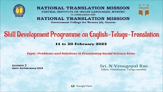 Problems and Solutions in Translating Social Science Texts by N Venugopal Rao