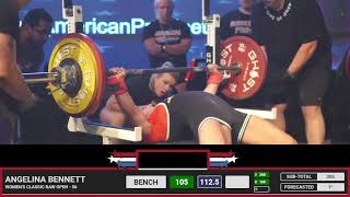 Angelina Bennett • 1st Place 517.5kg Total (Raw w/ Wraps) • 56kg Class • The American Pro 2022