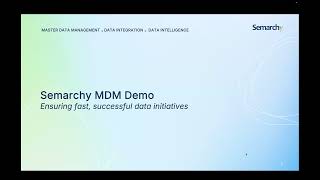 Dataversity Demo Day - Master Data Management