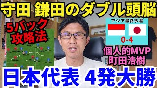 終わってみれば4発大勝、やっぱり強い日本代表。守田、鎌田のダブル頭脳が5バック攻略法を示す。個人的MVPは町田浩樹｜アジア最終予選 MD5 インドネシア vs 日本 レビュー