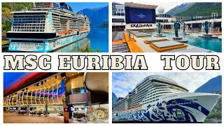 MSC EURIBIA - elaborate ship tour - deck by deck - incl. Buffet and Cabin - 4K