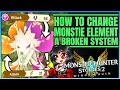 How to Change a Monsties Element & Colour - THIS IS BROKEN - Full Guide - Monster Hunter Stories 2!