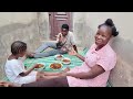 lunch time we love food african nigerian local food traditional meal for the whole family...