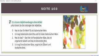 Deutsch A1. Niveau.Erklärung. A1: Seite 103       ,شرح  درس رقم 5