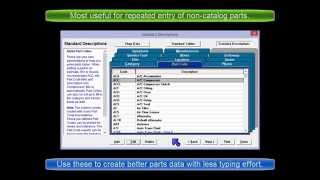 Manager SE - Setup - Std. Descriptions: Part Code