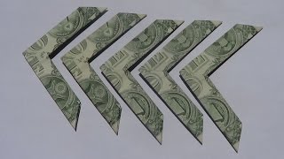 Dollar Origami Boomerang - How to make a dollar origami boomerange
