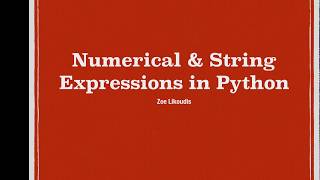 Python Numerical and String Expressions