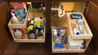 Under Sink Around Plumbing cabinet Shelf Idea