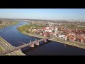 virš lietuvos virš nemuno šalia kauno senamiesčio dronu dji mavic pro 4k aerial footage lithuania