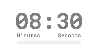 8.5-Minute (510-Second) Countdown Timer - White Background + Progress Bar + Ending Sound