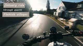 A sunny January ride through quaint Flemish villages | Triumph Scrambler 1200x | Raw sound