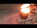 casting series 9 melting scrap copper into a nice 1 kilo bar.