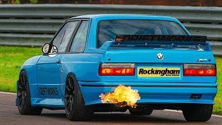 My DCT E30 BMW M3 track car singing at 8500 rpm - Testing at Rockingham