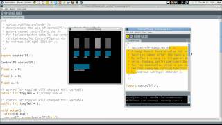 processing controlP5 button bang for education applications