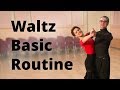 Waltz Basic Routine with Foot Positions, Footwork, Directions and Amounts of Turn