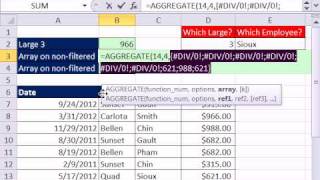 Excel 2010 Magic Trick 666: AGGREGATE Function Array Formula #1 Single Cell Array Formula